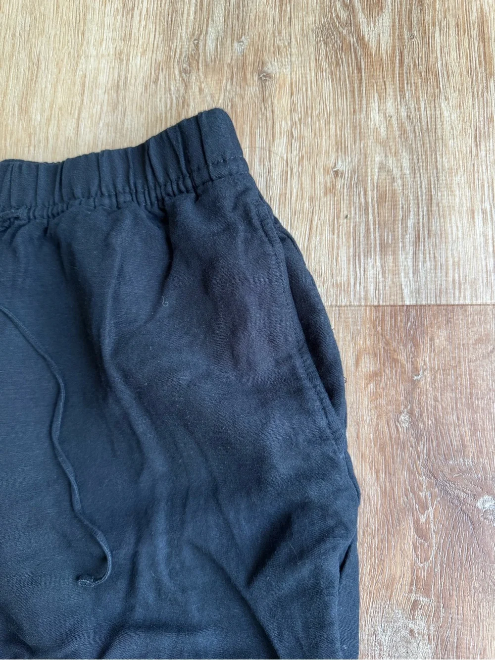 H&M Black Wide Leg Linen Blend Pants